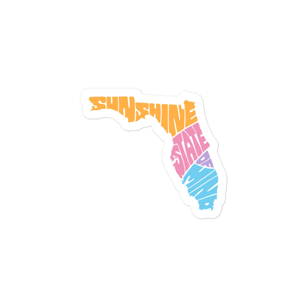 Sunshine State of Mind Colorful Sticker