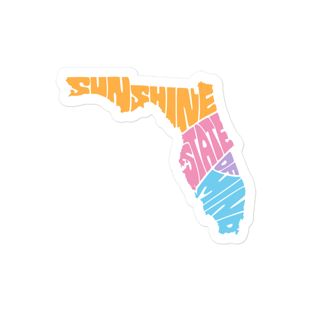 Sunshine State of Mind Colorful Sticker