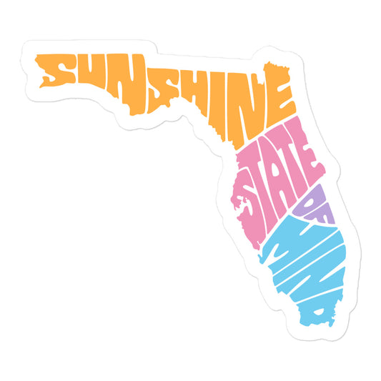 Sunshine State of Mind Colorful Sticker