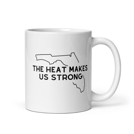 Heat makes us strong White glossy mug